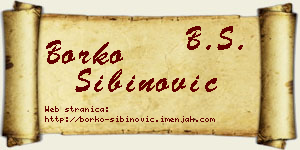 Borko Sibinović vizit kartica